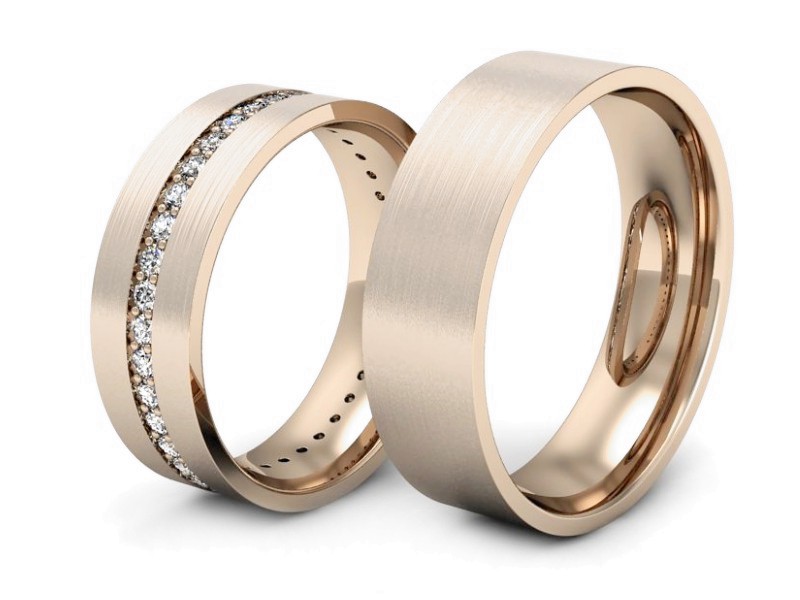 Obrączki z brylantami złote różowe złoto 585 - s36cmp — zdjęcie 3