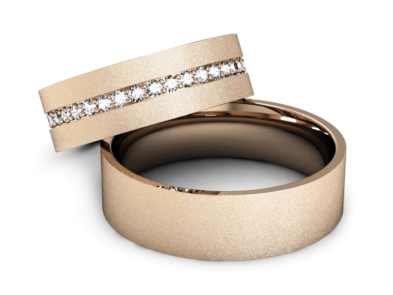 Obrączki z brylantami złote różowe złoto 585 - s36cms — zdjęcie 2