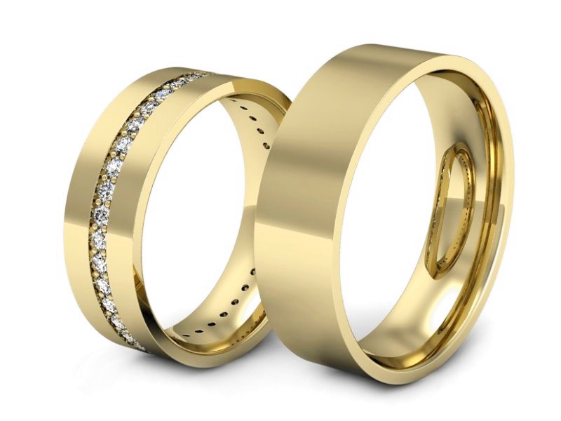 Obrączki z brylantami złote żółte złoto 14k - s36z — zdjęcie 3