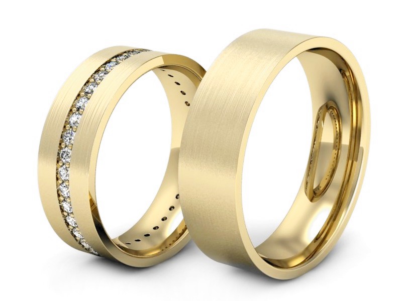 Złote Obrączki z brylantami złote żółte złoto 14k - s36zmp — zdjęcie 3