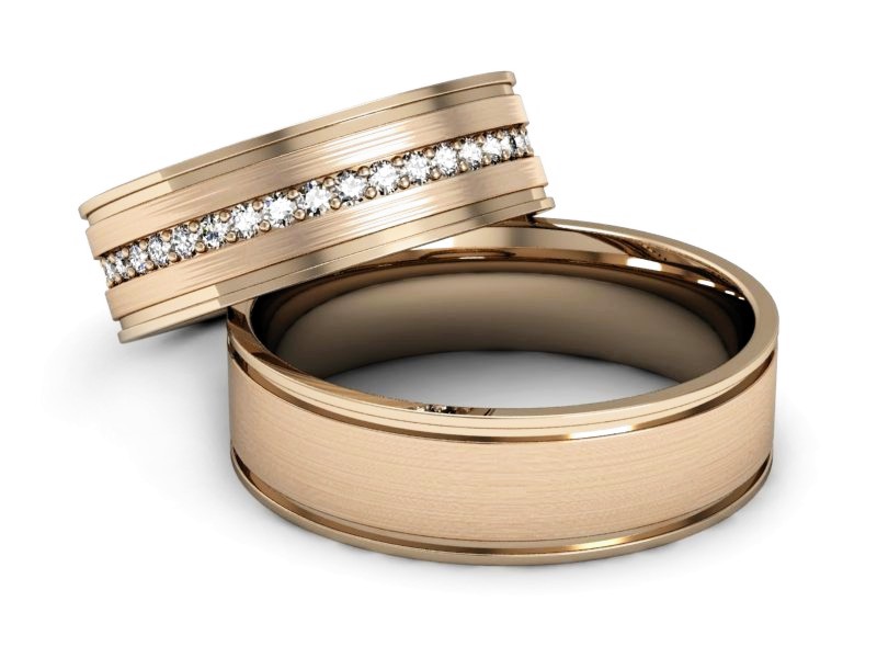 Obrączki z brylantami złote różowe złoto 585 - s37cmp — zdjęcie 2