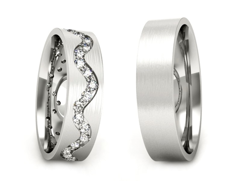 Złote Obrączki z brylantami złote białe złoto 585 - s39bmp