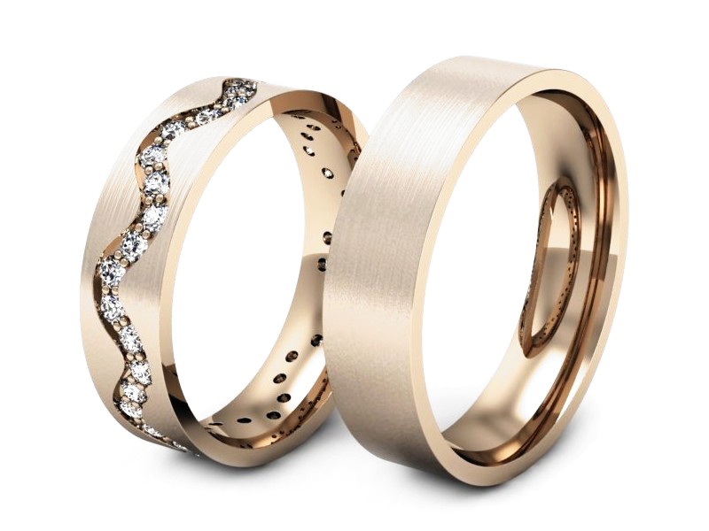 Obrączki z brylantami złote różowe złoto 585 - s39cmp — zdjęcie 3