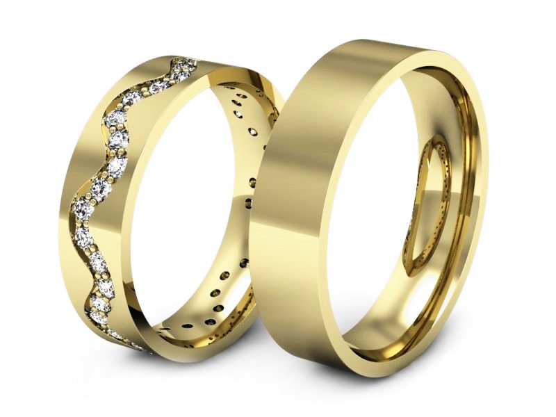 Obrączki z brylantami złote żółte złoto 14k - s39z — zdjęcie 3