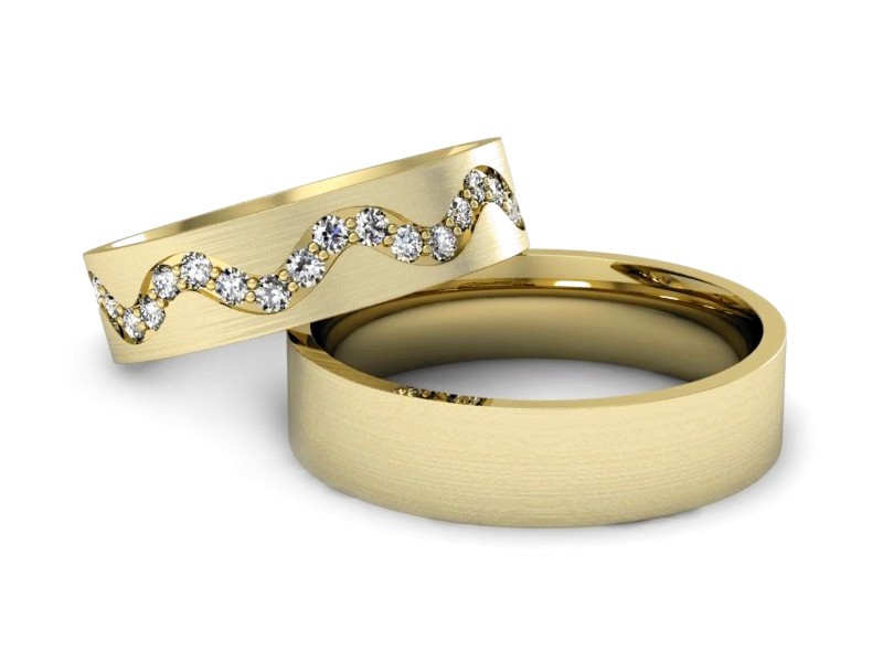 Obrączki z brylantami złote żółte złoto 14k - s39zmp — zdjęcie 2