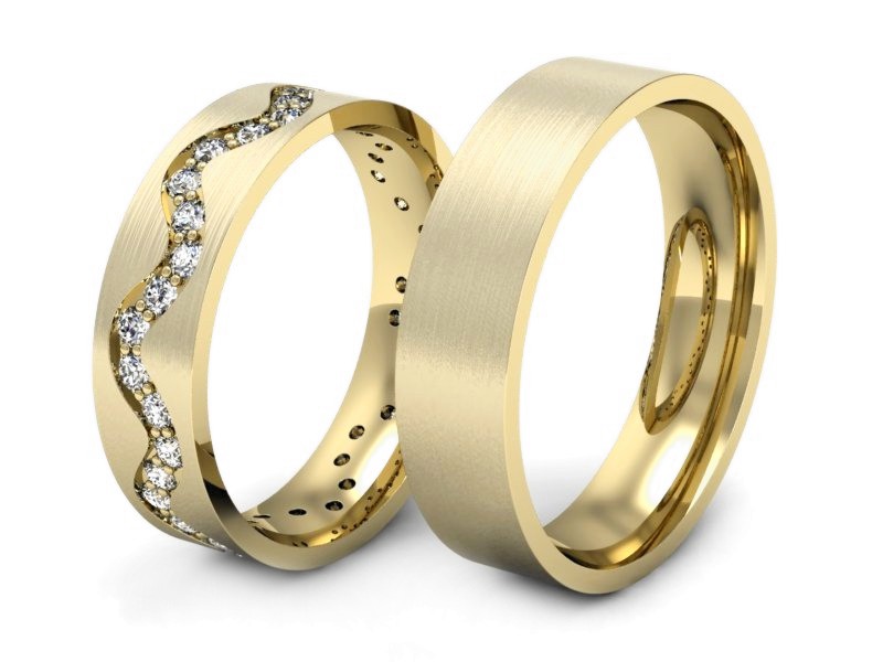 Obrączki z brylantami złote żółte złoto 14k - s39zmp — zdjęcie 3