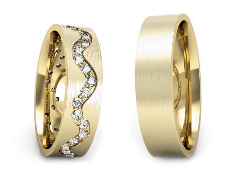 Obrączki z brylantami złote żółte złoto 14k - s39zmp