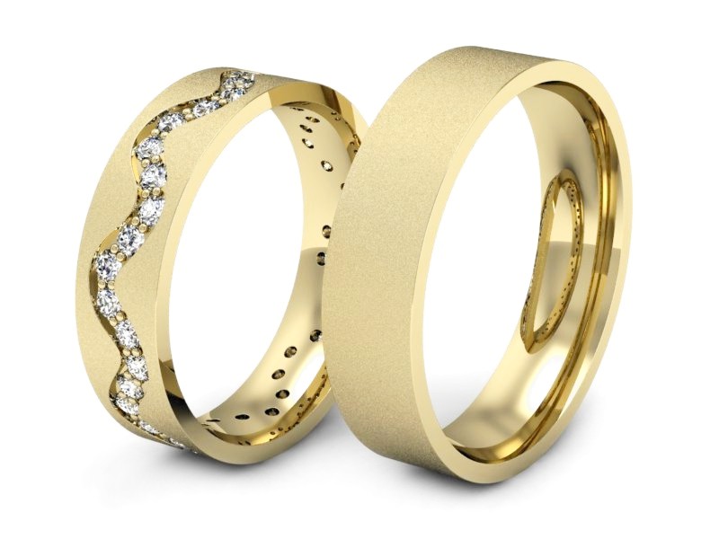 Złote Obrączki z brylantami złote żółte złoto 14k - s39zms — zdjęcie 3