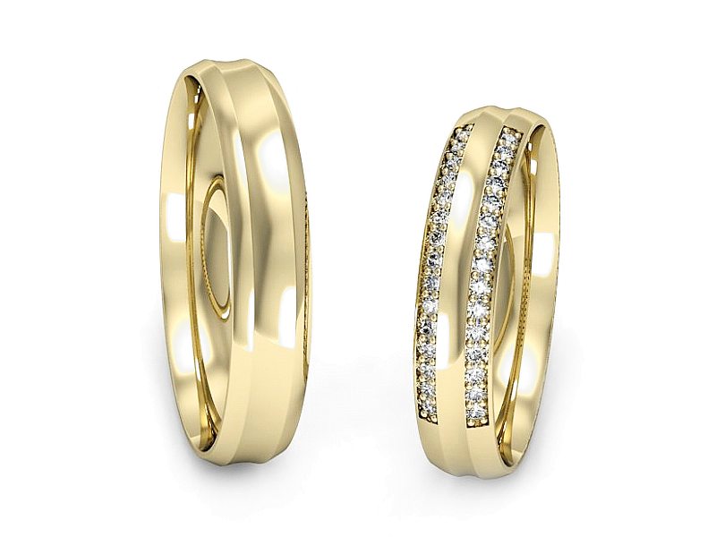 Obrączki z diamentami soczewkowe obrączki - S40135T51Z — zdjęcie 3