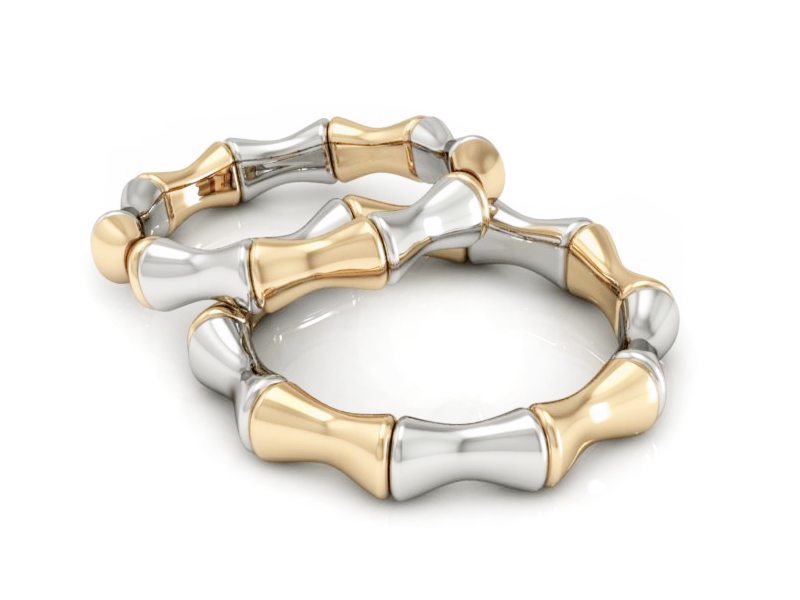 Obrączki biało różowe złoto obrączki złote 585 - S41310T97bc — zdjęcie 2