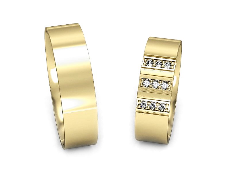 Obrączki z brylantami złote żółte złoto 14k - s42z_o — zdjęcie 3