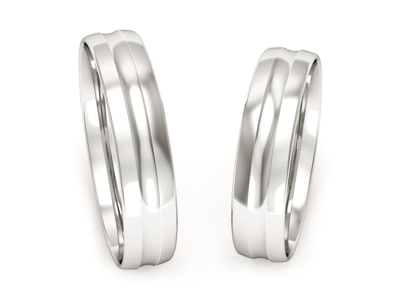 Obrączki białe złoto obrączki klasyczne 585 - S451160220b — zdjęcie 3