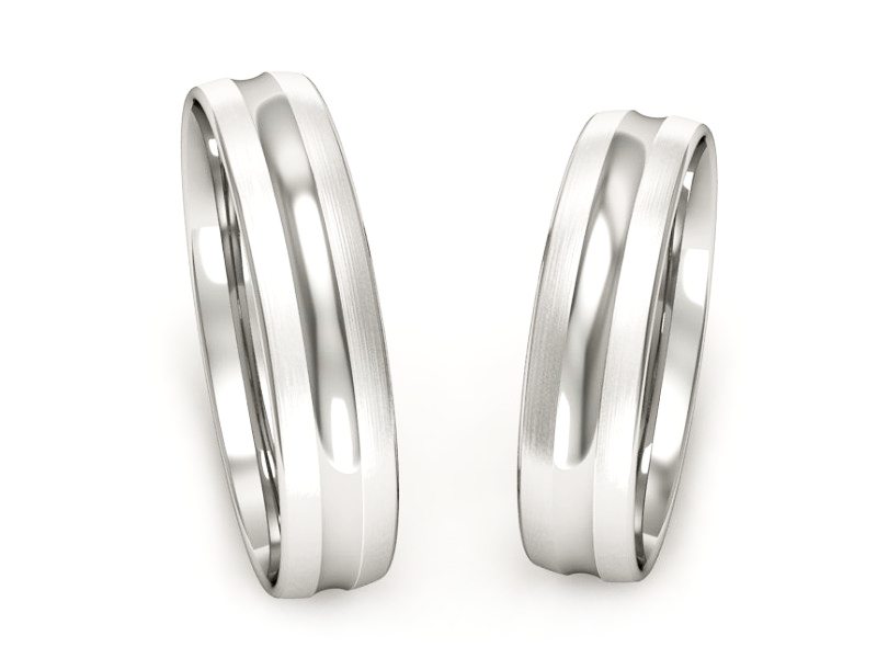 Obrączki białe złoto obrączki klasyczne 585 - S451160220bmp — zdjęcie 3