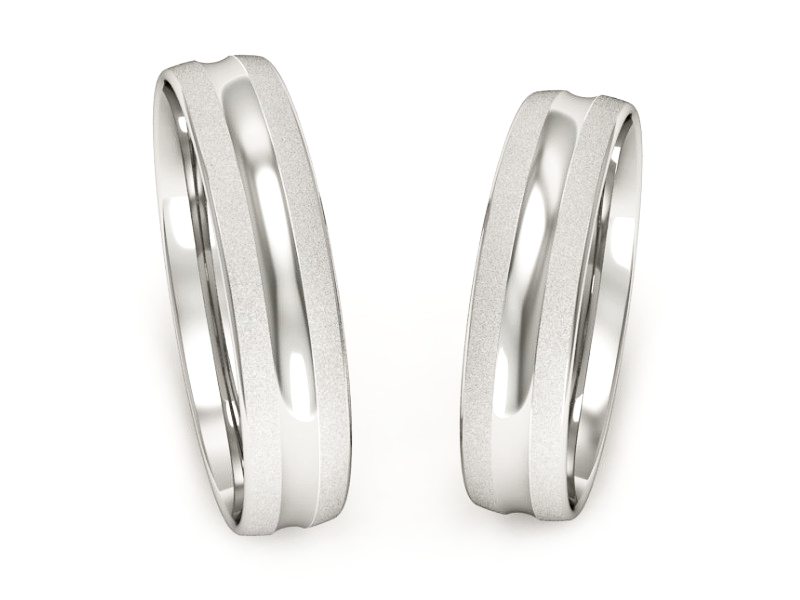 Obrączki białe złoto obrączki klasyczne 585 - S451160220bms — zdjęcie 3