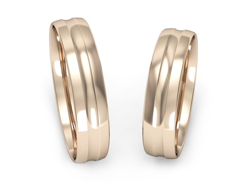 Złote Obrączki klasyczne różowe złoto 585 - S451160220c — zdjęcie 3