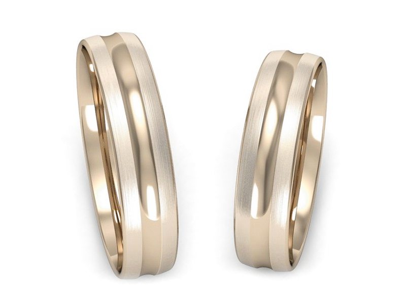 Złote Obrączki klasyczne różowe złoto 585 - S451160220cmp — zdjęcie 3