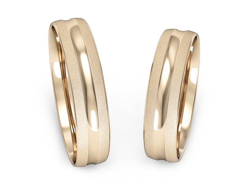 Złote Obrączki klasyczne różowe złoto 585 - S451160220cms — zdjęcie 3