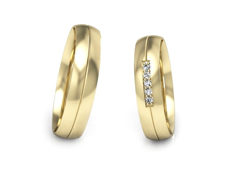 Obrączki z brylantami złote żółte złoto 14k - S45140151Z — zdjęcie 3