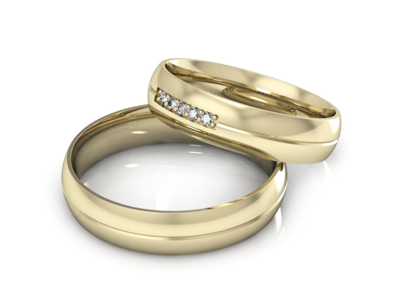 Obrączki z brylantami złote żółte złoto 14k - S45140151Z — zdjęcie 2