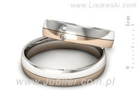 Obrączki ślubne obrączki z diamentami złote różowe i białe - S45145503bco- 2