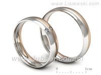 Obrączki ślubne obrączki z diamentami złote różowe i białe - S45145503bco- 3