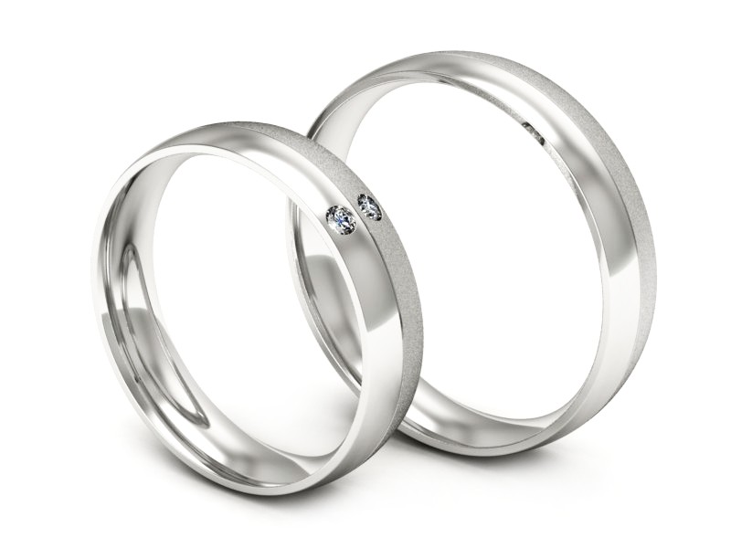 Obrączki z bialego złota z brylantami złote - S45145503bms — zdjęcie 3