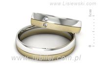 Obrączki ślubne obrączki z diamentami białe żółte złoto - S45145503bzmss- 2