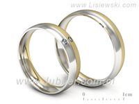 Obrączki ślubne obrączki z diamentami białe żółte złoto - S45145503bzmss- 3