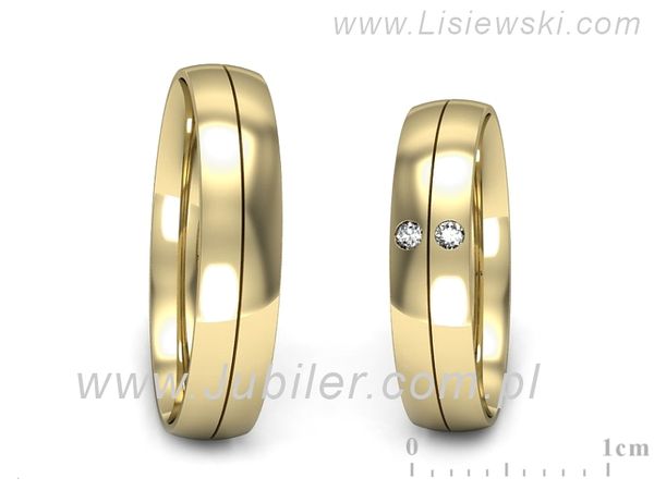 Obrączki ślubne obraczki z brylantami złoto pr 585 - S45145503z- 1