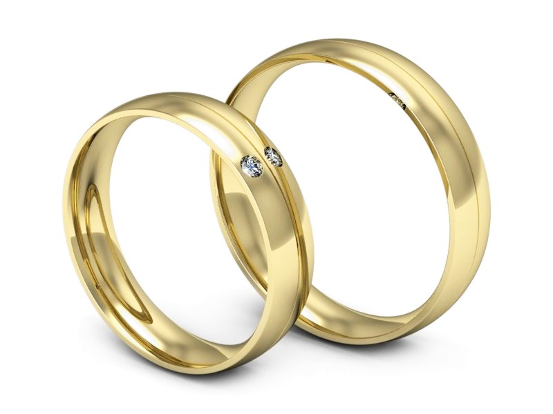 Złote Obrączki z brylantami złoto próba 585 - S45145503z — zdjęcie 3