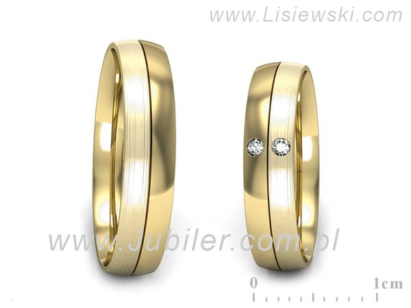 Obrączki ślubne obraczki z brylantami złoto pr 585 - S45145503zmp- 1