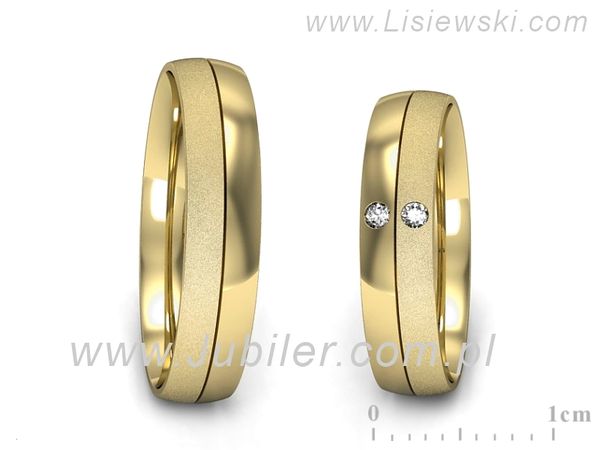 Obrączki ślubne obraczki z brylantami złoto pr 585 - S45145503zms- 1