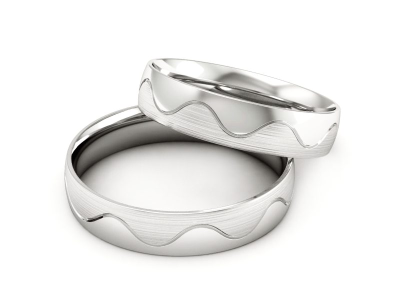 Obrączki białe złoto obrączki klasyczne 585 - S45145T18b — zdjęcie 2