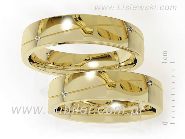 Obrączki ślubne obrączki z brylantami złote żółte złoto 14k - S45150150Rz