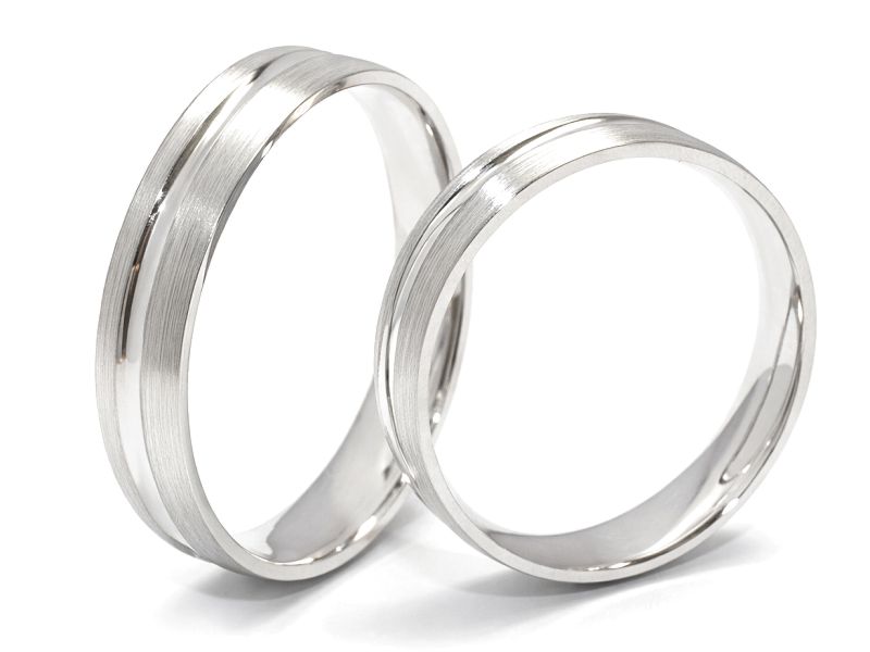 Obrączki białe złoto obrączki klasyczne 585 - s45160220b — zdjęcie 3