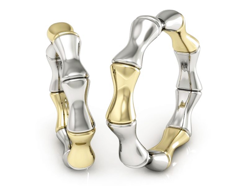 Obrączki biało żółte złoto obrączki złote - S45345T96zb