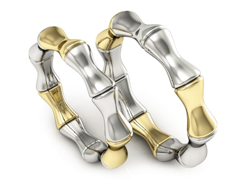 Obrączki biało żółte złoto obrączki złote - S45345T96zb — zdjęcie 3