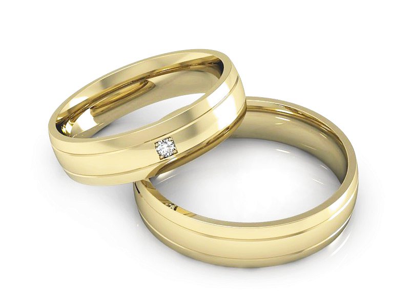 Obrączki z brylantem soczewkowe obrączki - S46140355Z — zdjęcie 2