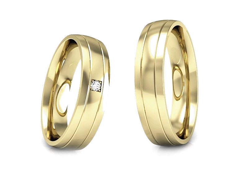 Obrączki z brylantem soczewkowe obrączki - S46140355Z — zdjęcie 3