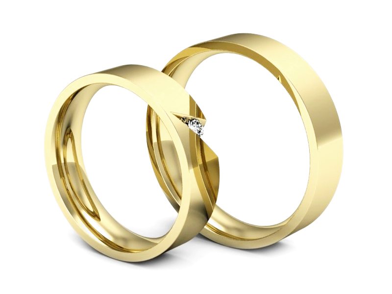 Obrączki z brylantem soczewka żółte 585 - s48170T215z — zdjęcie 3