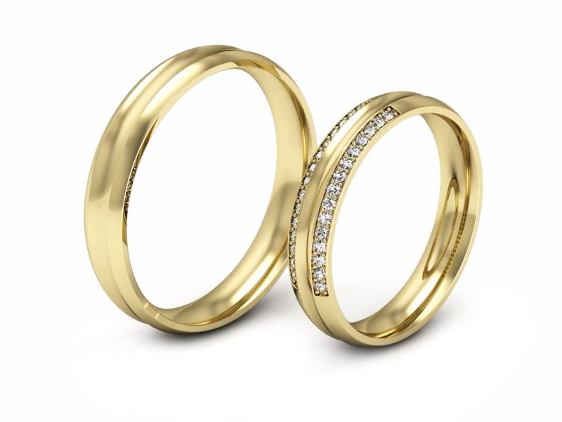 Obrączki z diamentami soczewkowe obrączki - S50135T51z — zdjęcie 3