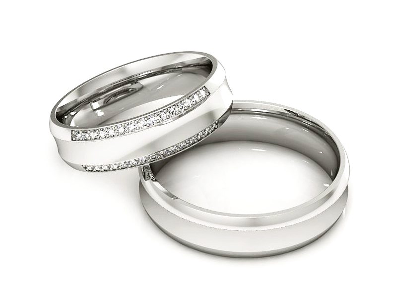 Obrączki z diamentami soczewkowe złote obrączki - S50135T52B — zdjęcie 2