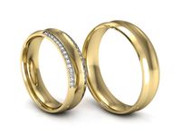 Obrączki ślubne obrączki z diamentami soczewkowe obrączki - S50135T52Z- 3