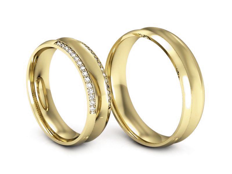 Obrączki z diamentami soczewkowe obrączki - S50135T52z_ — zdjęcie 3