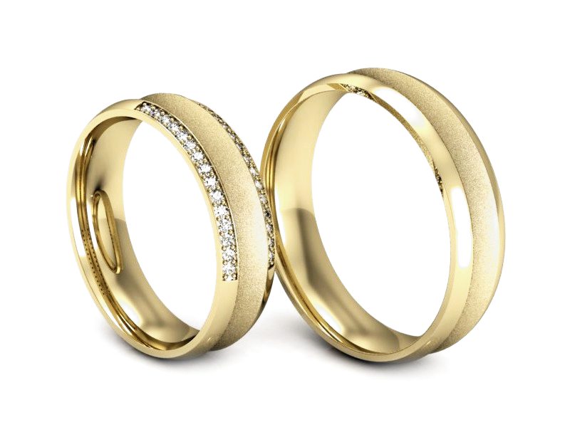 Obrączki z diamentami soczewkowe obrączki - S50135T52zms — zdjęcie 3