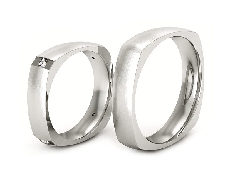 Obrączki z brylantami złote białe złoto 585 - S50140T48bmp — zdjęcie 3