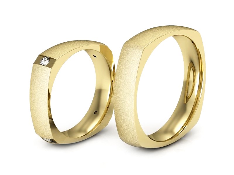 Obrączki z brylantami złote żółte złoto 14k - S50140T48zms — zdjęcie 3