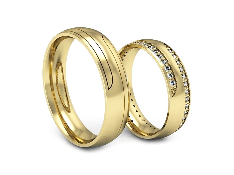 Obrączki z diamentami nowoczesne obrączki - S50140T90z — zdjęcie 3