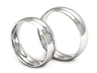 Obrączki ślubne obraczki z diamentami soczewka białe 585 - S50145T40b- 3