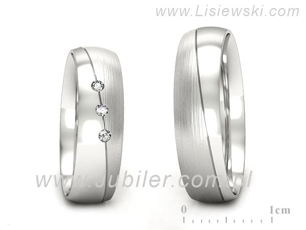 Obrączki ślubne obrączki z białego złota z diamentami złote - S50145T40bmp- 1
